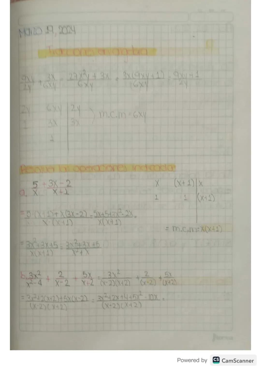 MO12O 18, 2024
Suma de expresiones algebraicay
Und expción algebraica es una combincoón de
romero) canabies y operaciones matematica).
com