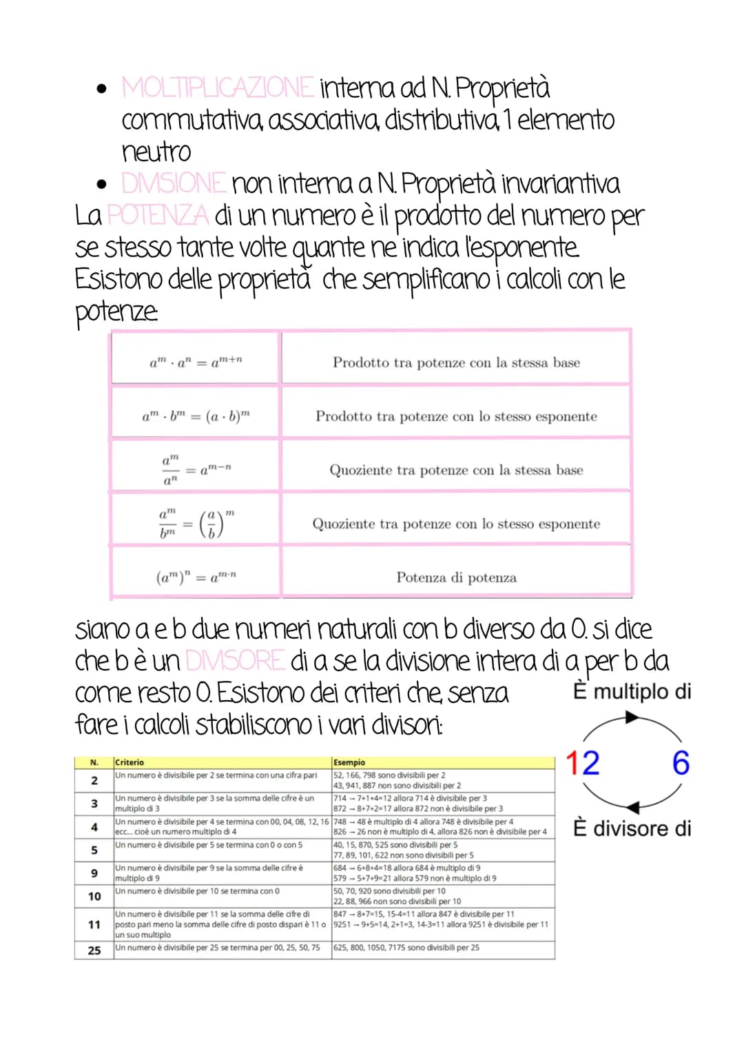 # Aritmetica
Numeri naturali e numeri interi
L'insieme dei numeri naturali si indica con la lettera N. Per
ogni numero naturale esiste sem