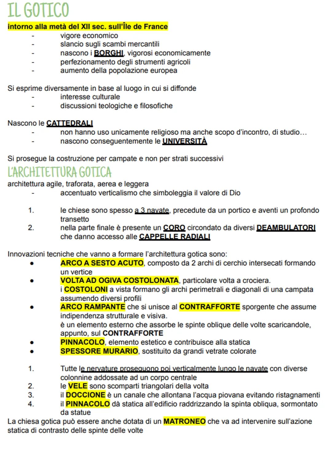# IL GOTICO
intorno alla metà del XII sec. sull'Île de France
- vigore economico
- slancio sugli scambi mercantili
- nascono i BORGHI, vig
