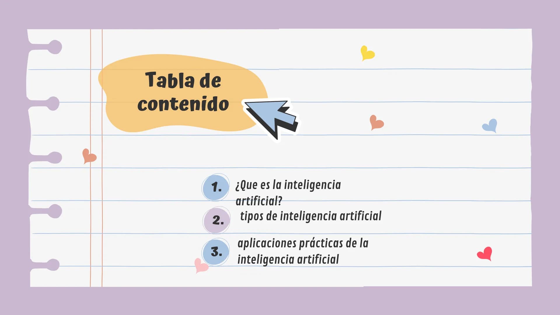 # Inteligencia
artificial
KAROL SOFIA CRESPO 801 Tabla de
contenido
1. ¿Que es la inteligencia
artificial?
2. tipos de inteligencia artif