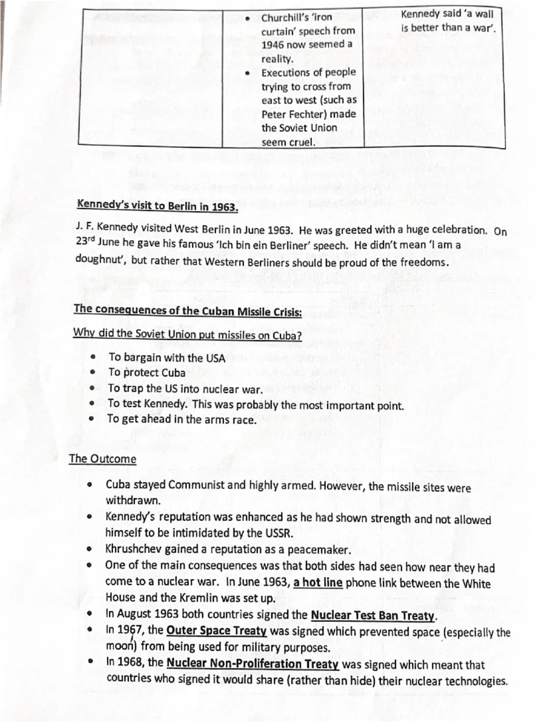 # Superpower relations and the Cold War, 1941-91.
The exam will have three questions stems:
1. Explain two consequences of (8 marks)
2. Wr