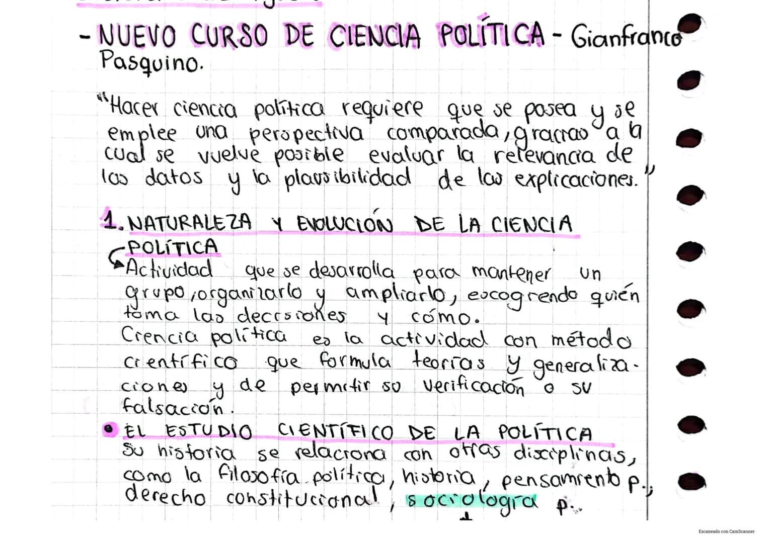 - NUEVO CURSO DE CIENCIA POLÍTICA - Gianfranco
Pasquino.
"Hacer ciencia política requiere que se pasea y se
emplee una perspectiva comparad