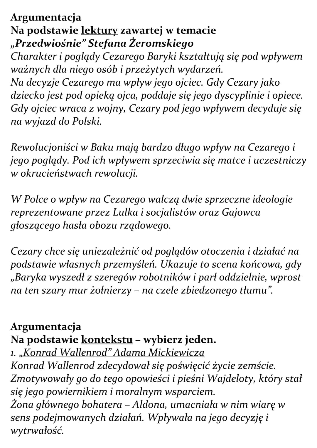 # Wpływ otoczenia na życiowe
wybory ludzi.
Omów zagadnienie na podstawie Przedwiośnia Stefana
Żeromskiego. W swojej odpowiedzi uwzględnij r