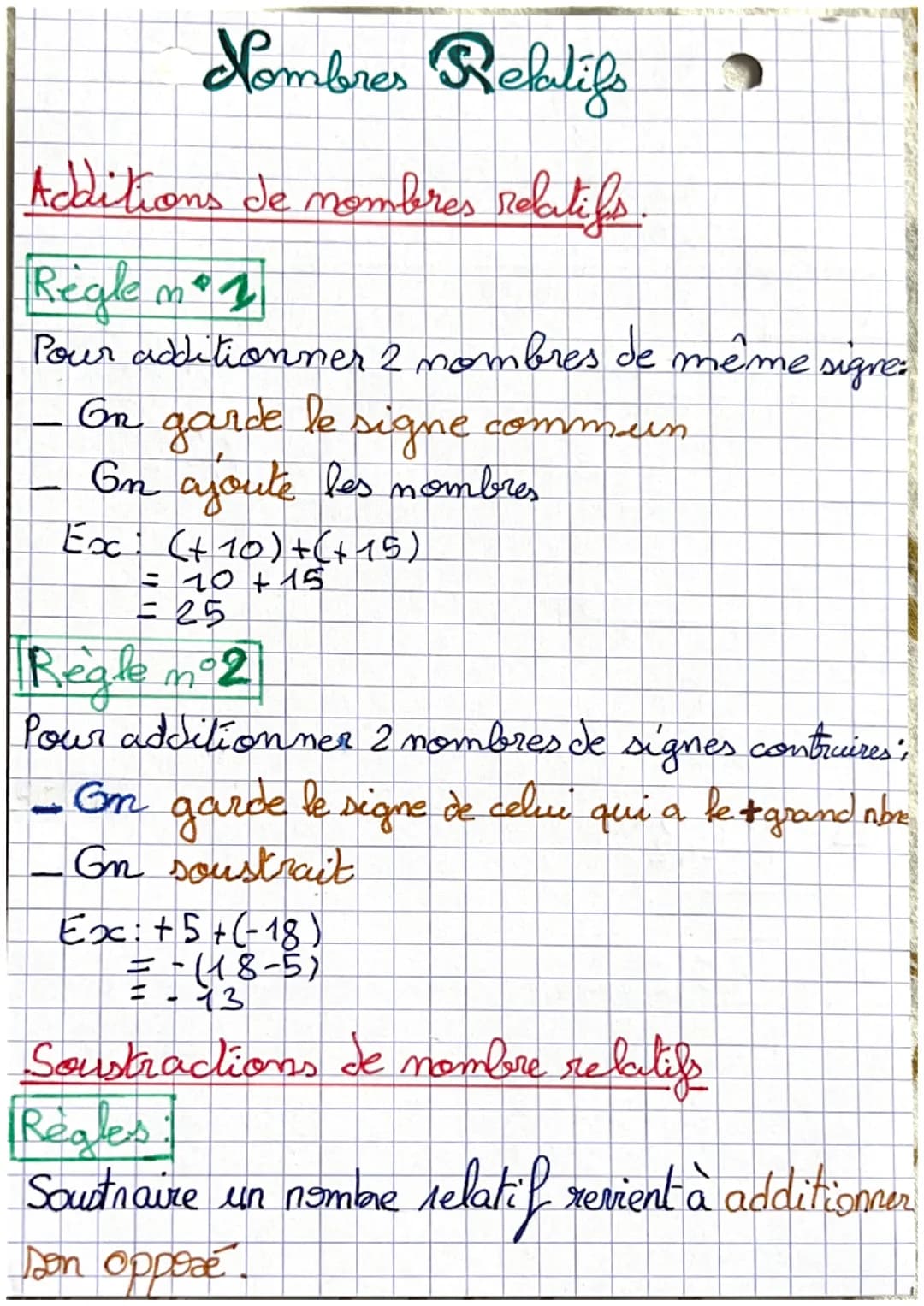 # Xombres Rebilifs
Additions de nombres relatifs.
4
Regle mo
Pour additionner 2 nombres de même sigre:
- On garde le signe commein
- O