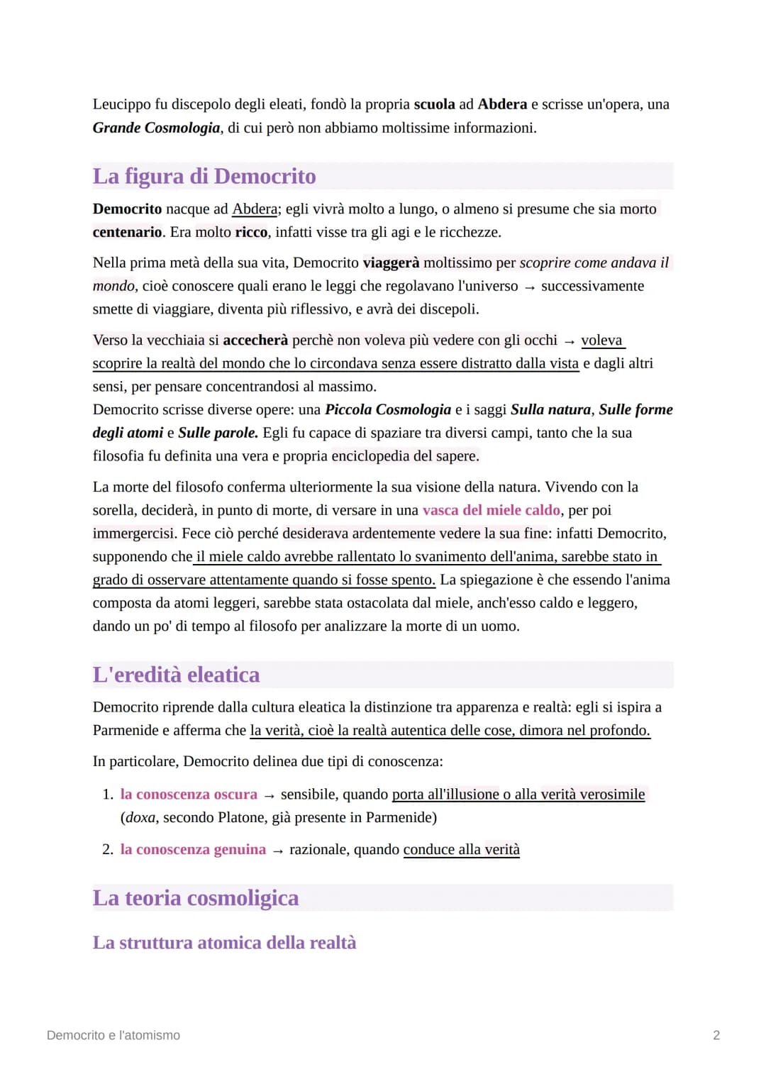 # Democrito e l'atomismo
Democrito è un altro dei grandi pensatori della filosofia presocratica, infatti egli fu un fisico
pluralista. Egli