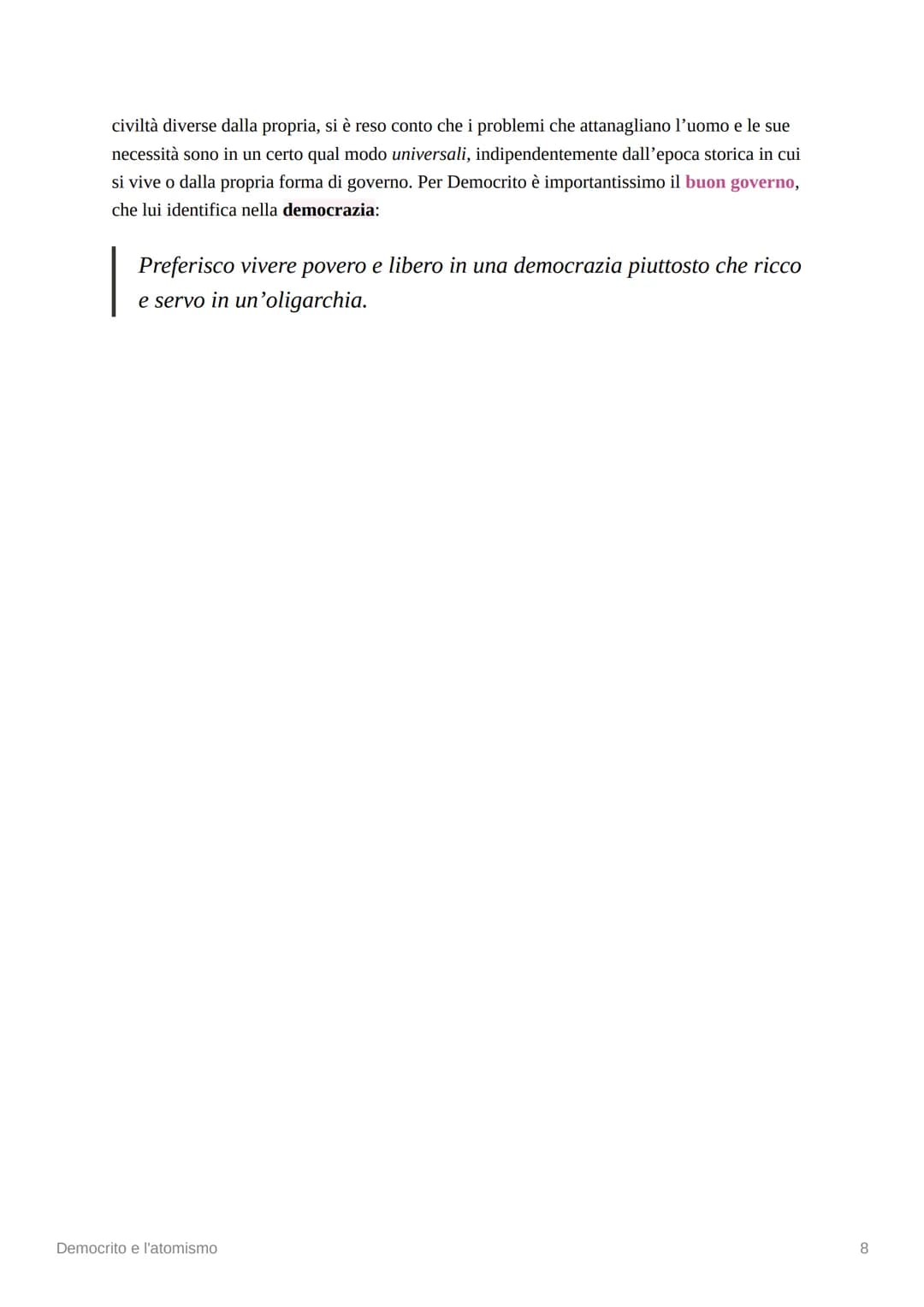 # Democrito e l'atomismo
Democrito è un altro dei grandi pensatori della filosofia presocratica, infatti egli fu un fisico
pluralista. Egli