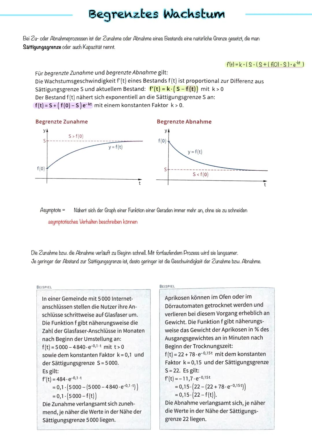 A:
e-Funktion # e - Funktion
- Die e-Funktion stimmt mit ihrer Ableitung überein: f(x) = $e^x$ mit f'(x) = $e^x$
- Die Exponentialfunktion