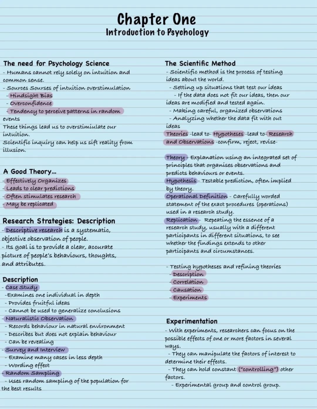 ## Psychological Science
- Focuses primarily on seeking general principles that help explain many behaviours, and less on particular behavio