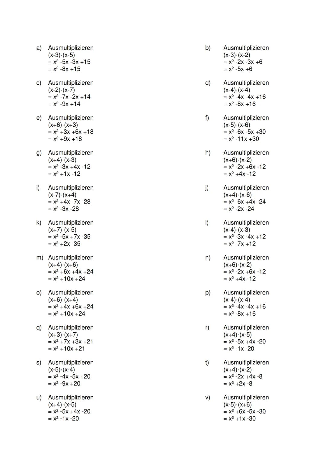 Quadratische Funktionen: Faktorisierte Form in Normalform umformen
Aufgabe:
Gegeben ist eine quadratische Funktion in Faktorisierter Form.