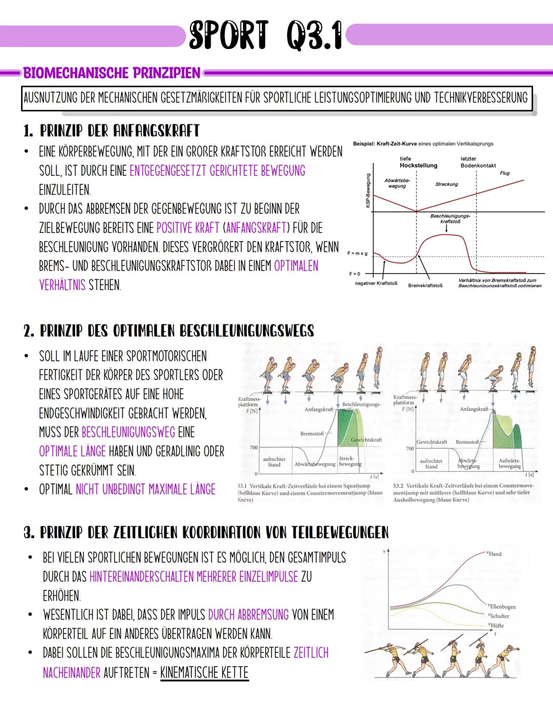 # SPORT Q3.1
BIOMECHANISCHE PRINZIPIEN
AUSNUTZUNG DER MECHANISCHEN GESETZMÄRIGKEITEN FÜR SPORTLICHE LEISTUNGSOPTIMIERUNG UND TECHNIKVERBES