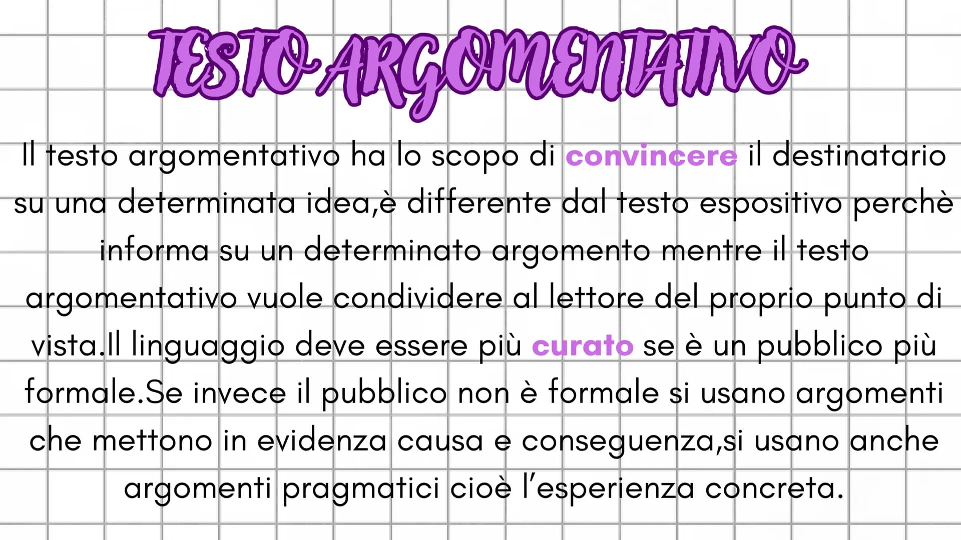 # TESTO-ARGOMENTHINO-
Il testo argomentativo ha lo scopo di convincere il destinatario
su una determinata idea,è differente dal testo espos