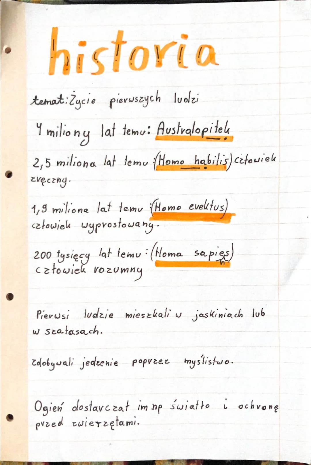 # historia
temat:Życie pierwszych ludzi
Y miliony lat temu: Australopitelk
2,5 miliona lat temu Homo_habilis) człowiek
zvęczny.
1,9 mili