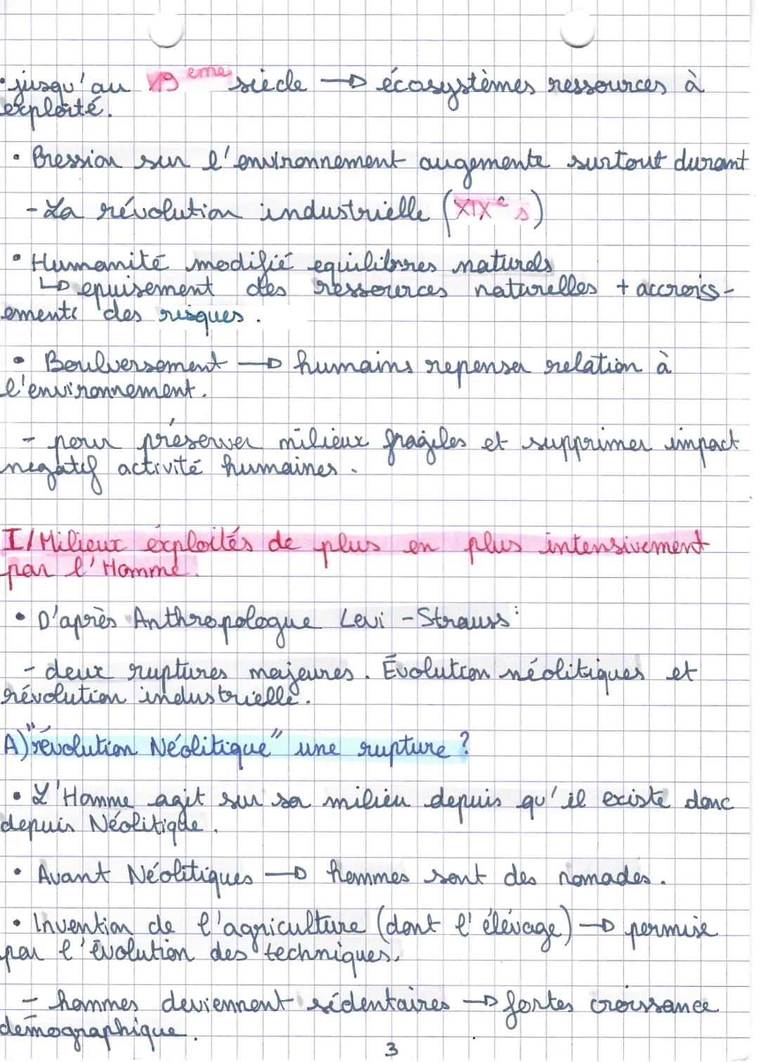 - Activité humaines laissent empreinte dans couches
jéologiques.
- Années 50-action de l'homme cause du changement.
Lo éñosion de la biodive