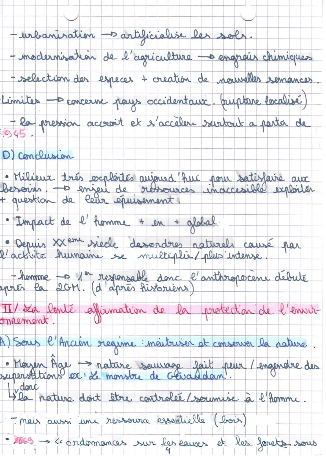 - Activité humaines laissent empreinte dans couches
jéologiques.
- Années 50-action de l'homme cause du changement.
Lo éñosion de la biodive
