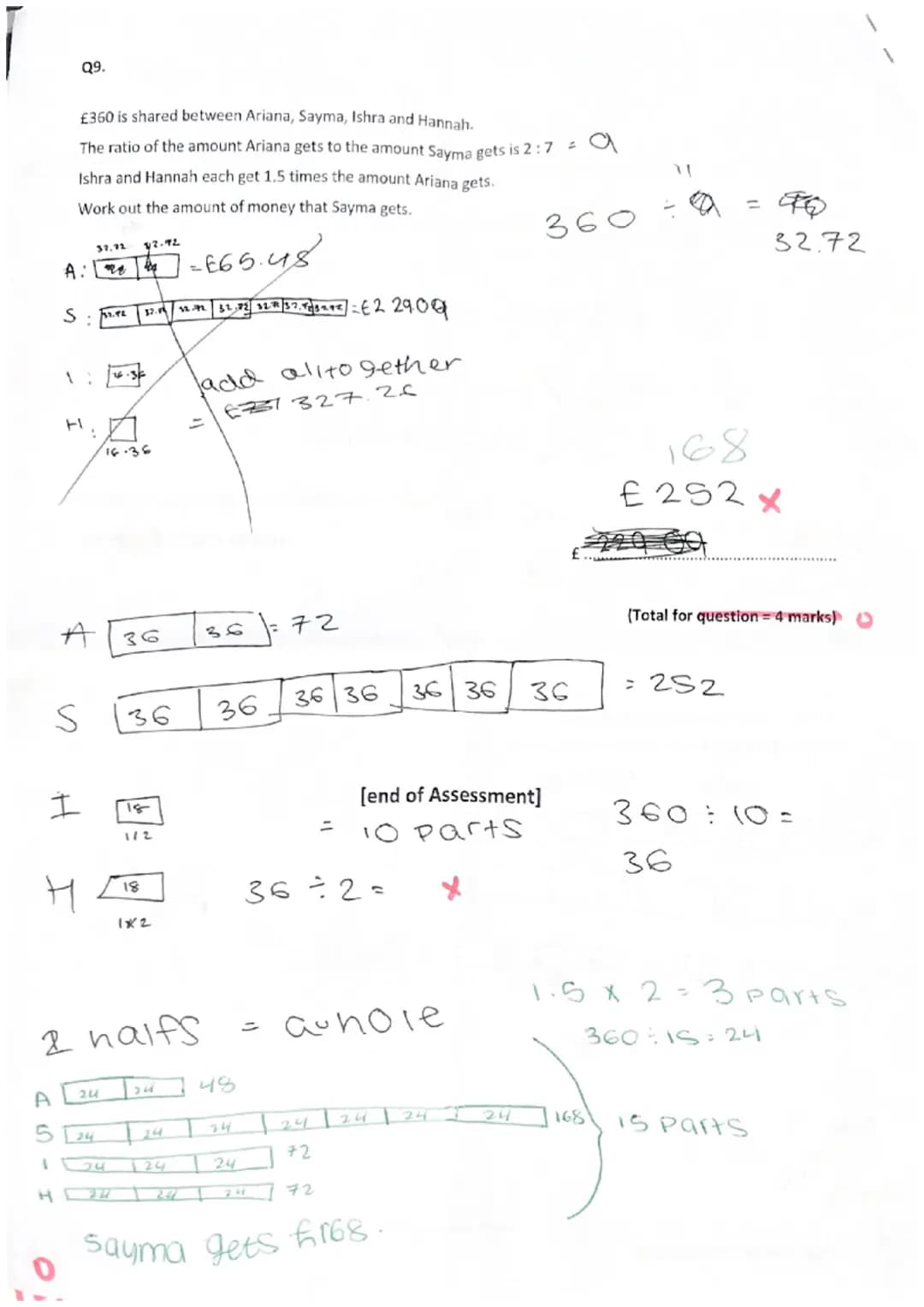 Year 9 Assessment 4
Foundation
Calculator
Name
Teacher
Instructions
- The time for the
- Answer all questi
- You are allowed to use a calc