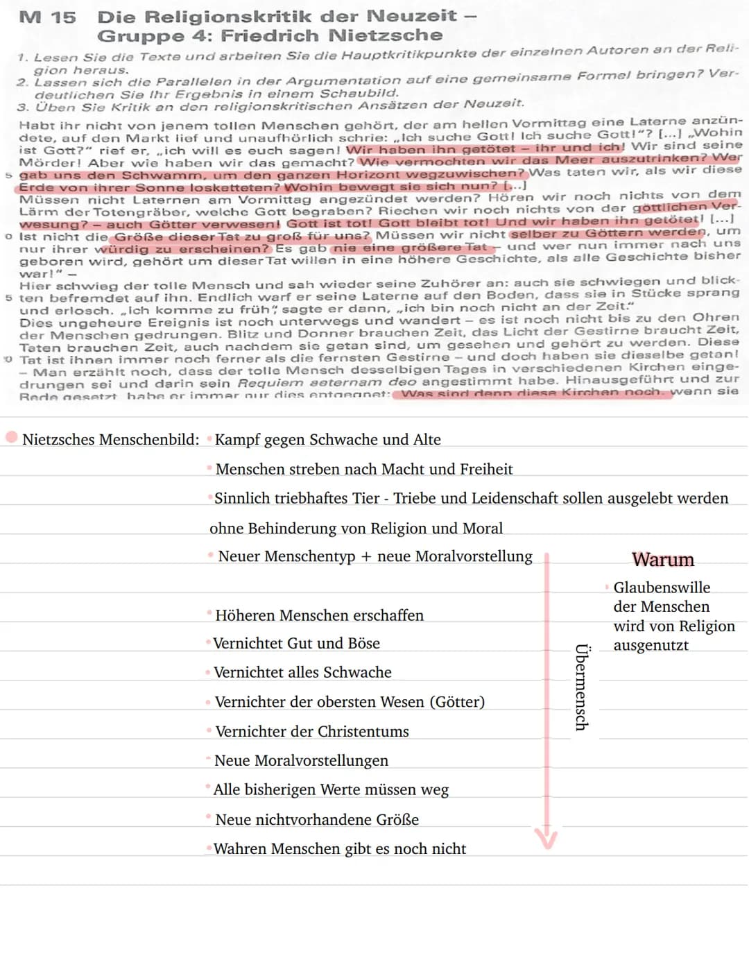 # M 14 Die Religionskritik der Neuzeit
Gruppe 3: Sigmund Freud
1. Lesen Sie die Texte und arbeiten Sie die Hauptkritikpunkte der einzelnen