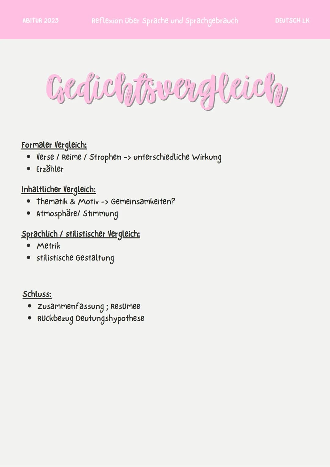 DEUTSCH
ABITUR
2023 ABITUR 2023
Reflexion über Sprache und Sprachgebrauch
DEUTSCH LK
How To....
INHALT
textbezogen:
• Interpretation li
