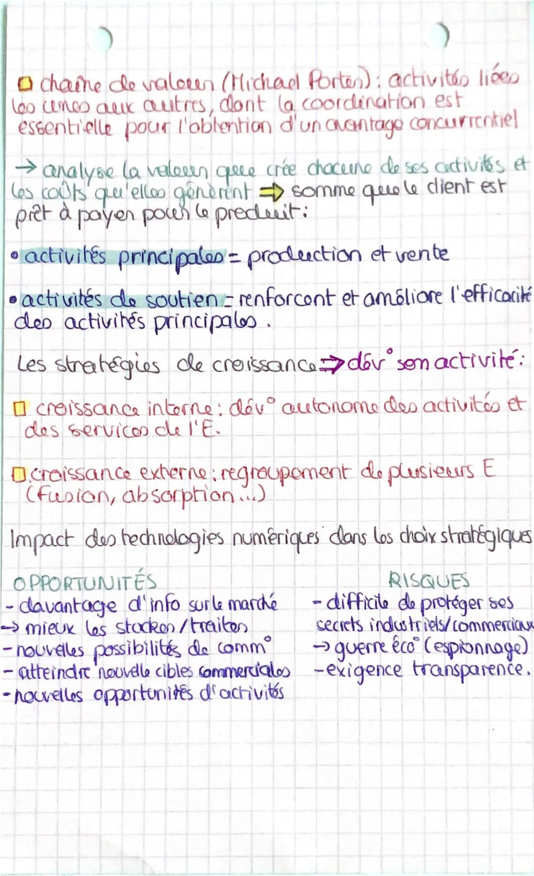 MANA
options stratégiques
avantage concurrentiel: se distinguor de ses
concurrents fondé sur des compétences distinctives.
→ segmenter ses
