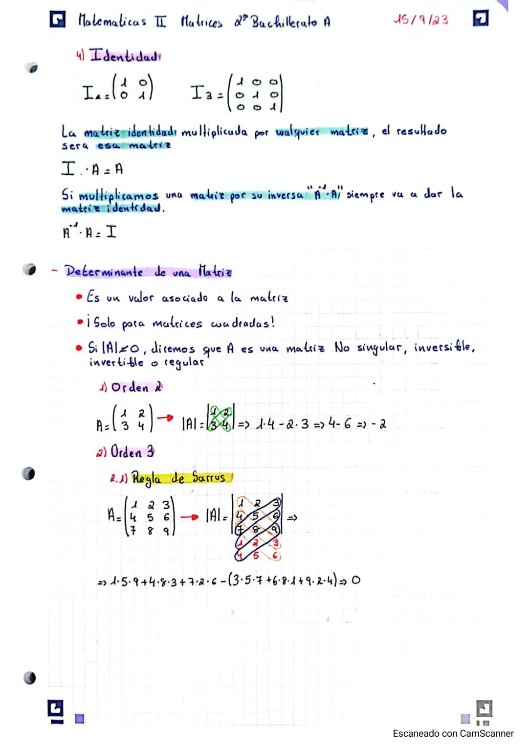 G Matematicas II Matrices 2º Bachillerato A 14/9/237
ege
M
matrices
$A=\begin{pmatrix}1 & 2 & 3\\4 & 5 & 6\end{pmatrix}2x3$; $B=\begin{pm