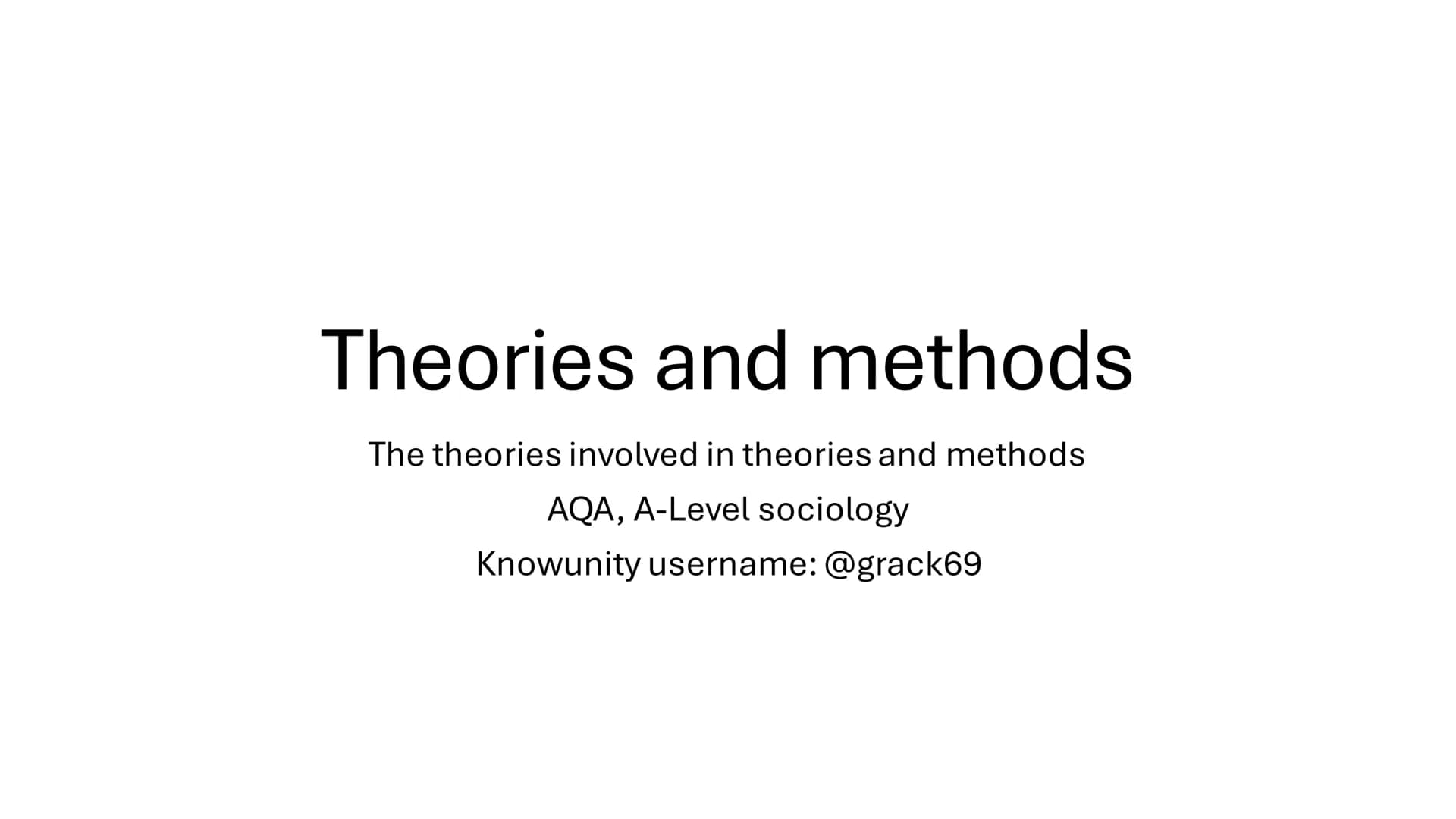 # Theories and methods
The theories involved in theories and methods
AQA, A-Level sociology
Knowunity username: @grack69 # Functionalism
*