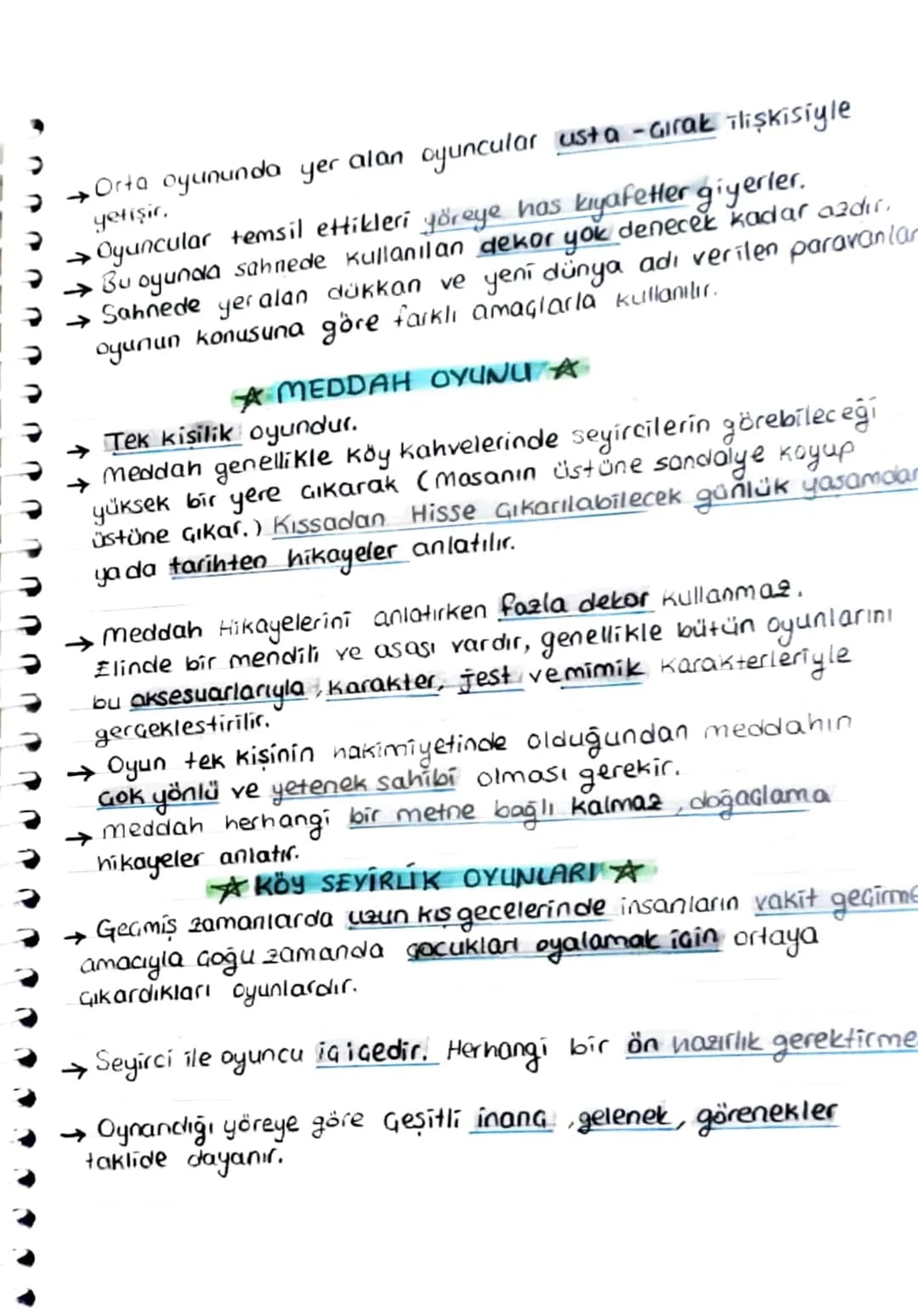 - Geleneksel Türk Tiyatrosunun Genel Özellikleri
- →Kökeni eski inang ve geleneklere dayanır.
- → Şarkı, dans ve söz oyunlarına dayanan bu t