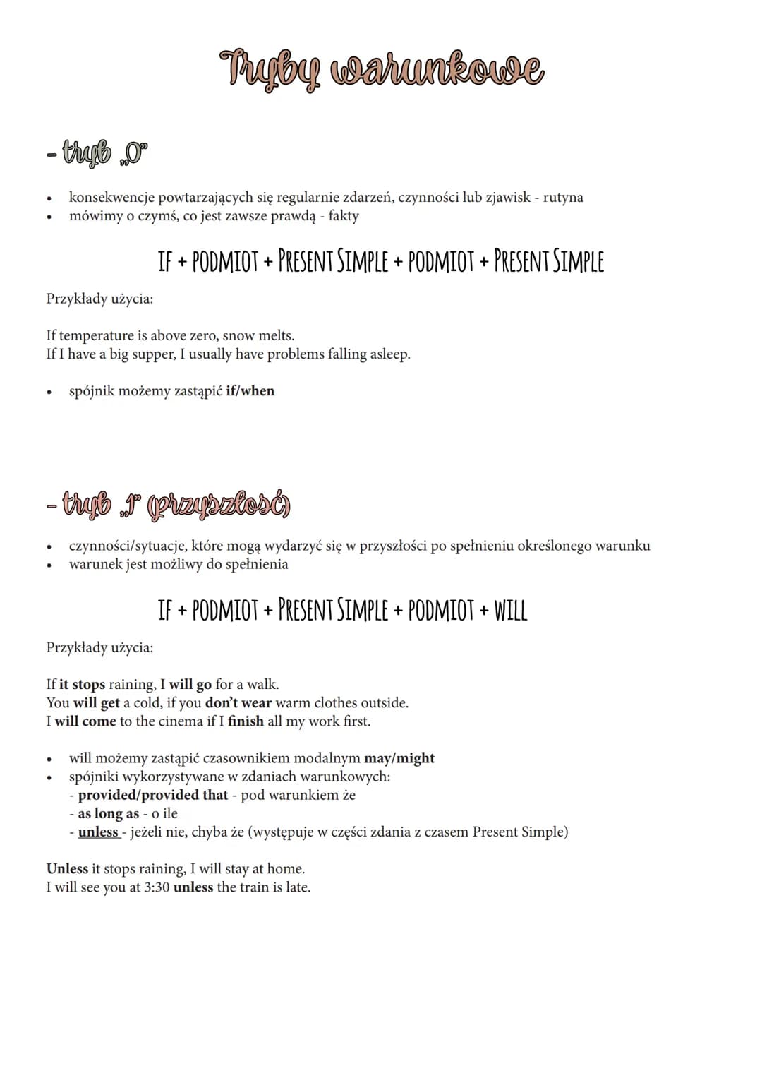 <h3>Conditional Sentences in English - An Overview</h3>
<p><strong>Conditional 0 (Zero Conditional)</strong></p>
<p>This conditional is used