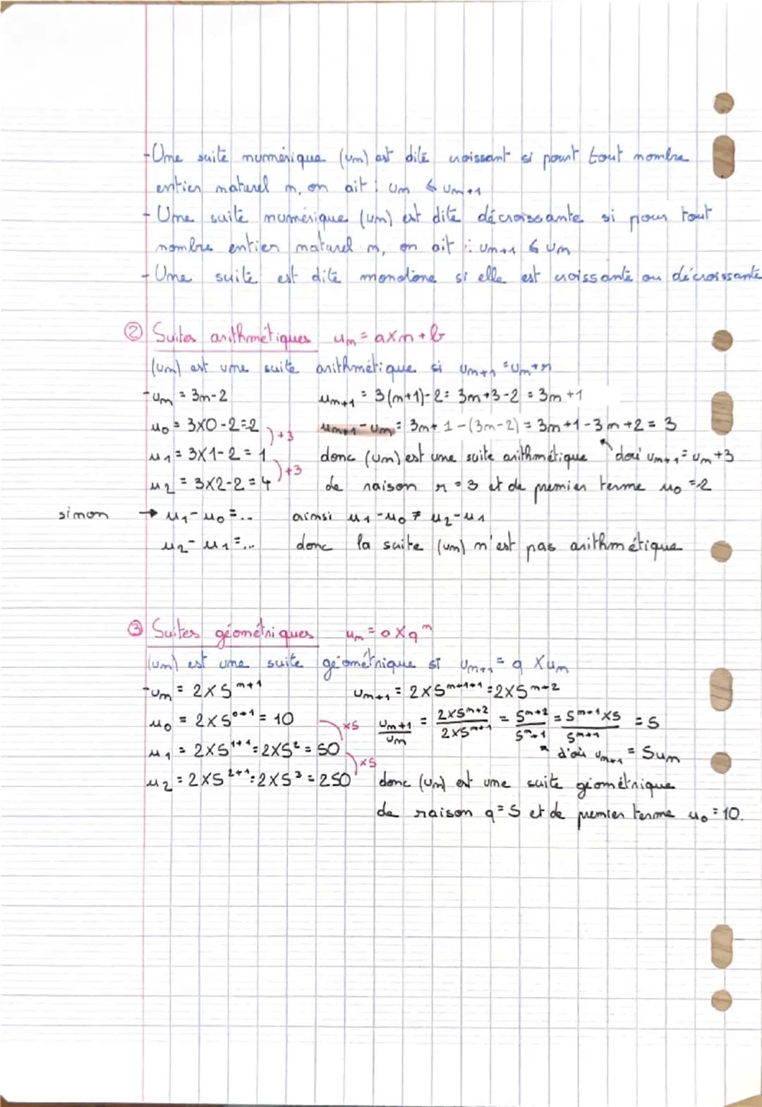 CHAPITRE 1
Suites numériques et récurrence
@Raisonnement par récurrence
Soit la suite ($u_m$) telle que $u_0 = 1$ et $u_{m+1} = \frac{u_m}{1