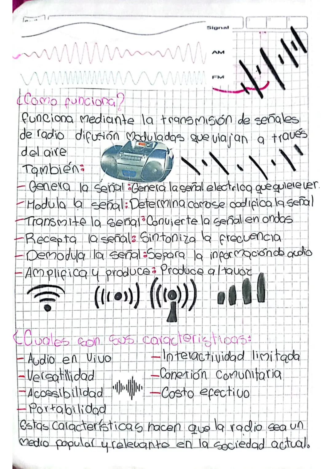 # La radio
La radio es un medio de comunicaci
on que transmite informarción,
música, programas de entretenien
to y noticias. Es una forma p