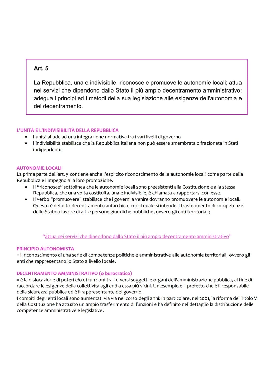 # I PRINCIPI FONDAMENTALI DELLA COSTITUZIONE (1-12)
Art. 1
L'Italia è una Repubblica democratica, fondata sul lavoro.
La sovranità appart