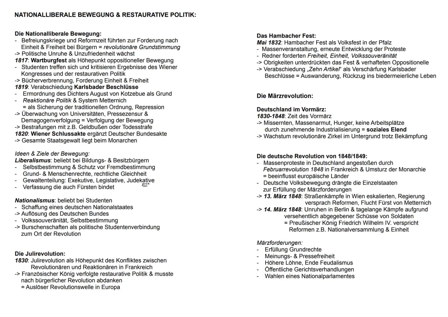 # GESCHICHTE ABITUR ZUSAMMENFASSUNG
Deutschland bis 1801:
- „Ancien regime": Staatsordnung nach franz. Revolution
- > Feudale Ständegesells