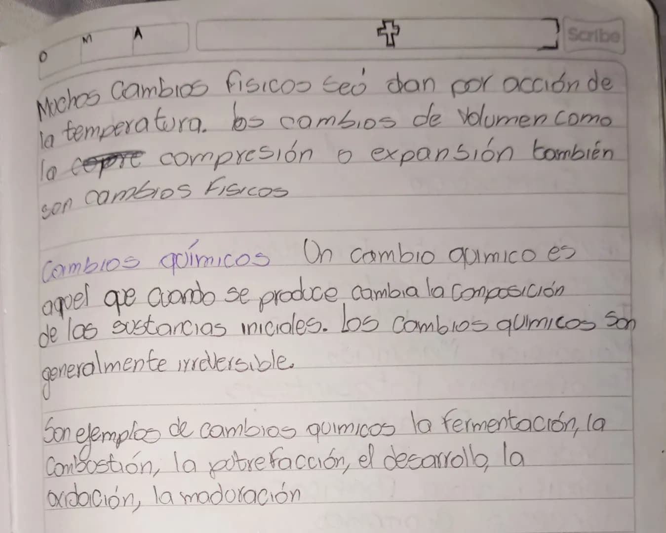 Scribe
Semana 6
09 05 24
Reflexión la lengua es un veneno mortal.
Usala prudentemente no te vayas a envenenar
Cambios de la materia
Indicado
