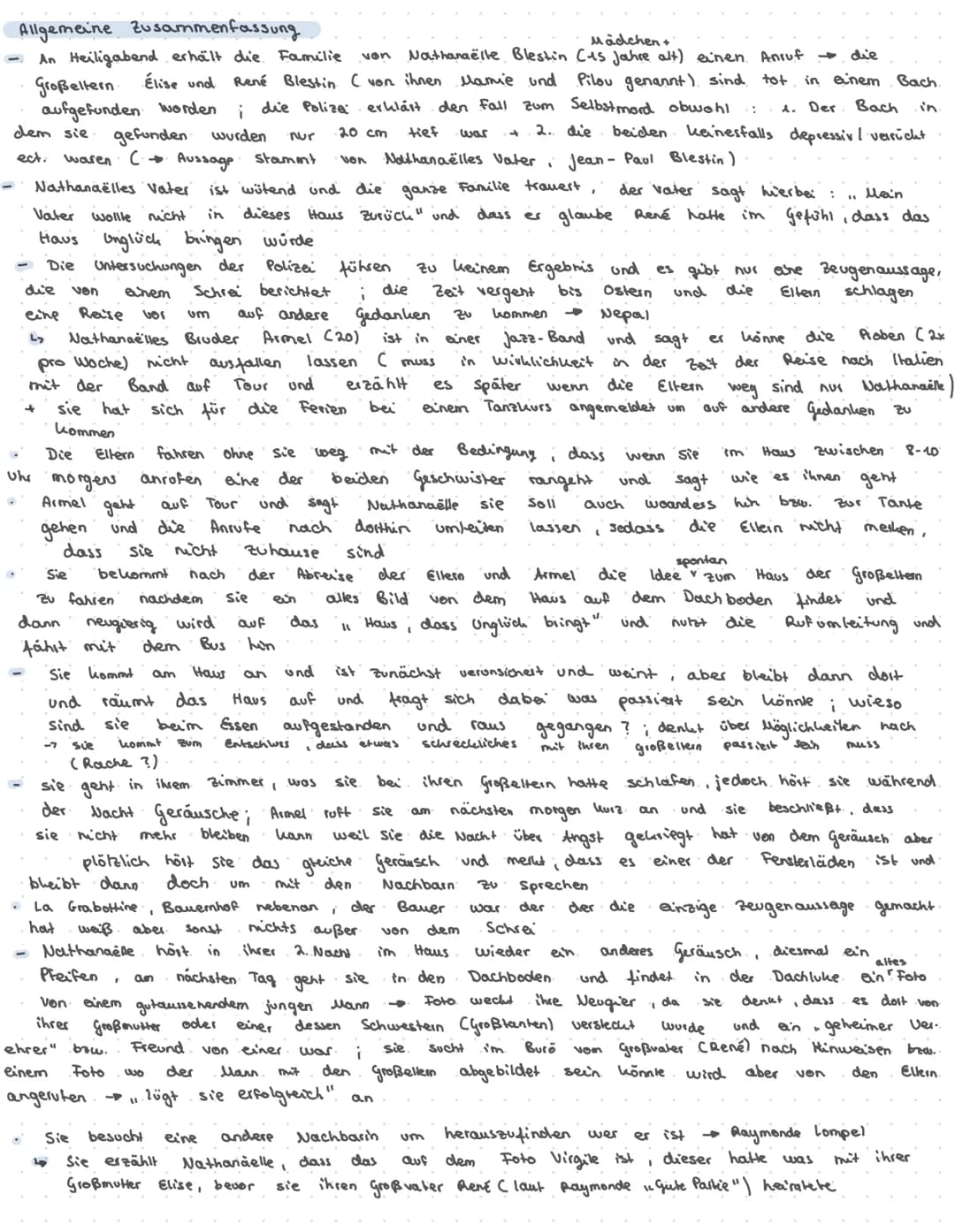 Allgemeine Zusammenfassung
Mädchen+
-An Heiligabend erhält die Familie von Nathanaëlle Blestin (us Jahre alt) einen Anruf die
Großeltern El