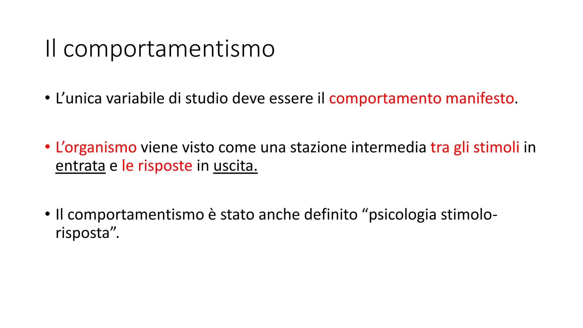 # IL COMPORTAMENTISMO Filosofia Astronomia Fisiologia Biologia
La psicologia (1879)
Strutturalismo
Funzionalismo
Riflessologia
e scuola