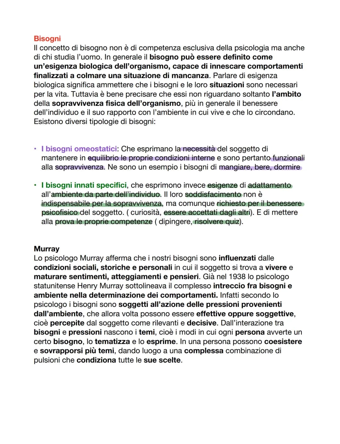 # Bisogni
Il concetto di bisogno non è di competenza esclusiva della psicologia ma anche
di chi studia l'uomo. In generale il bisogno può e
