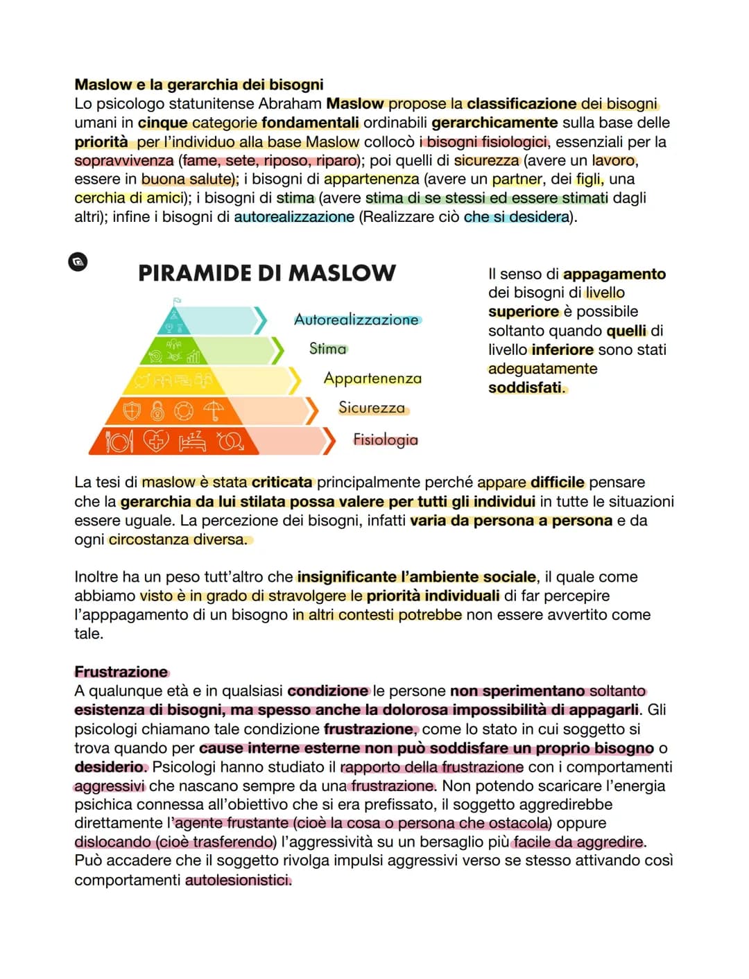 # Bisogni
Il concetto di bisogno non è di competenza esclusiva della psicologia ma anche
di chi studia l'uomo. In generale il bisogno può e