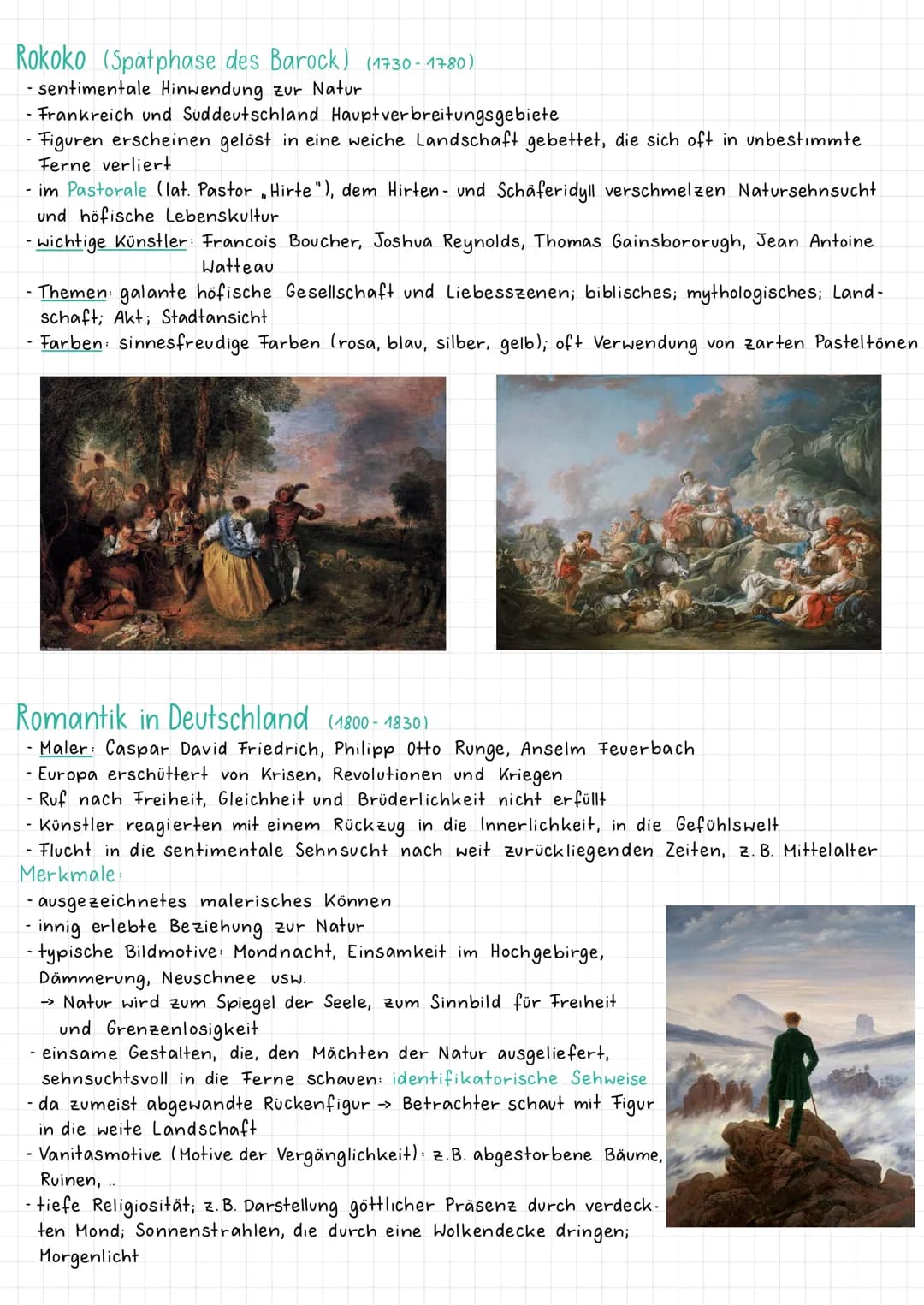 # Kunstepochen der Landschaftsmalerei
Die Antike (900v. Chr. - 500 n. Chr.)
- zentraler Aufruf Zurück zur Natur"
- Darstellung eines idyll