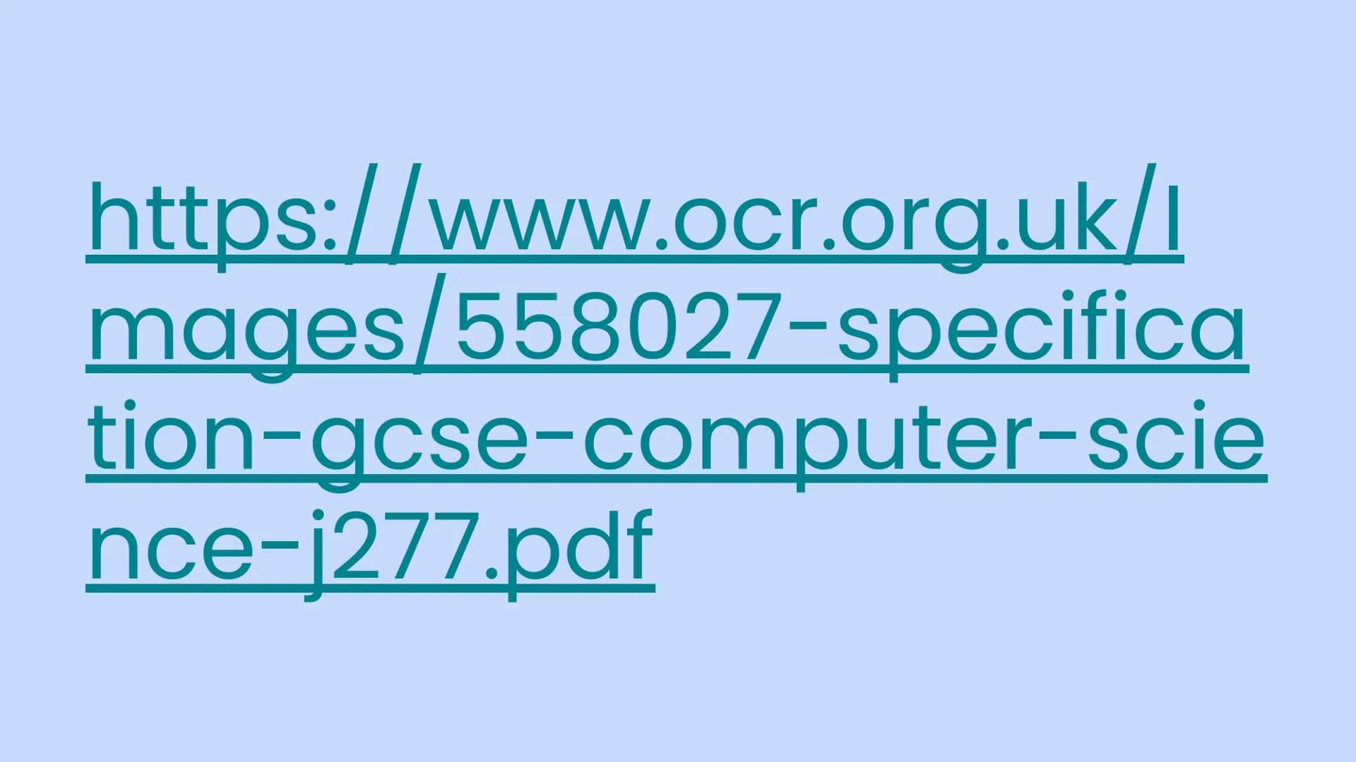 # OCR GCSE J277
Computer Science
Preparation: Paper 1 # Checklist
Paper 1
* Content Misconceptions
* Practice Exam Qs
* Night Befor