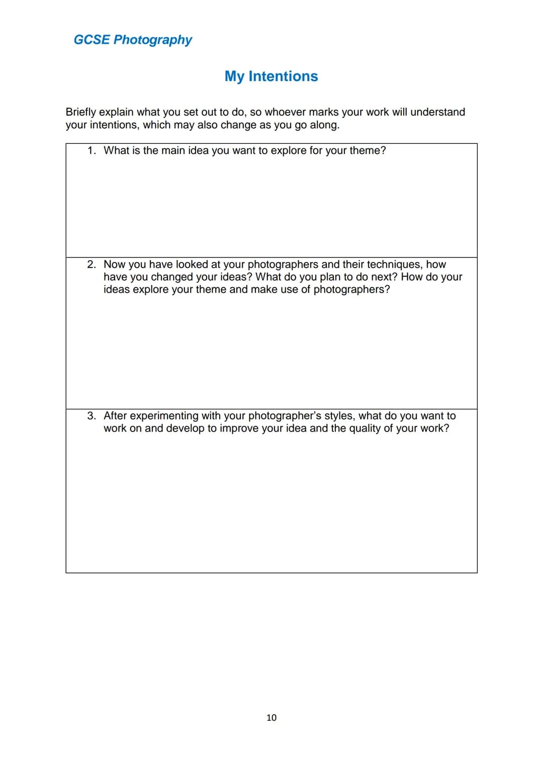 # GCSE Photography
# GCSE Photography Guide
1 GCSE Photography
Mark Scheme and Checklist
AO1 Contextual
Understanding
Develop ideas
showin