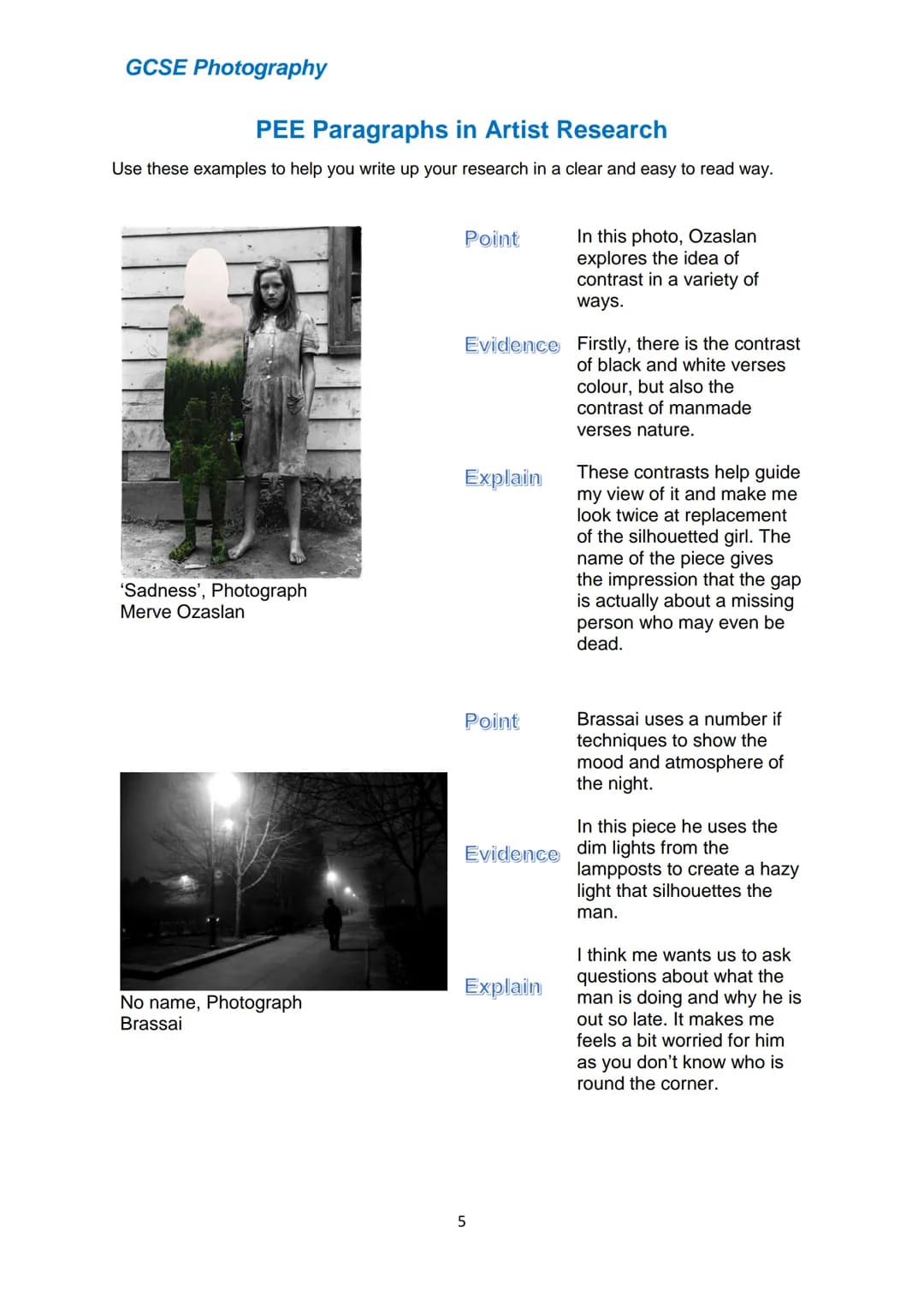 # GCSE Photography
# GCSE Photography Guide
1 GCSE Photography
Mark Scheme and Checklist
AO1 Contextual
Understanding
Develop ideas
showin