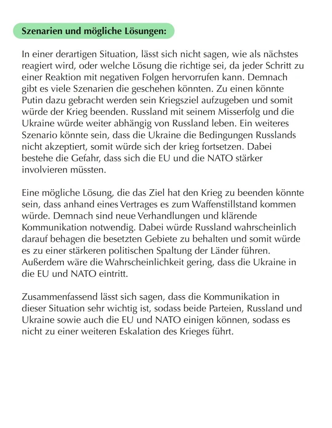 # KONFLIKTANALYSE
Ukraine-Russland
Konflikt
Putin
Krieg in der
Ukraine
Zelenskyy
Interessen/Ziele
NATO-Osterweitung
verhindern
Macht D