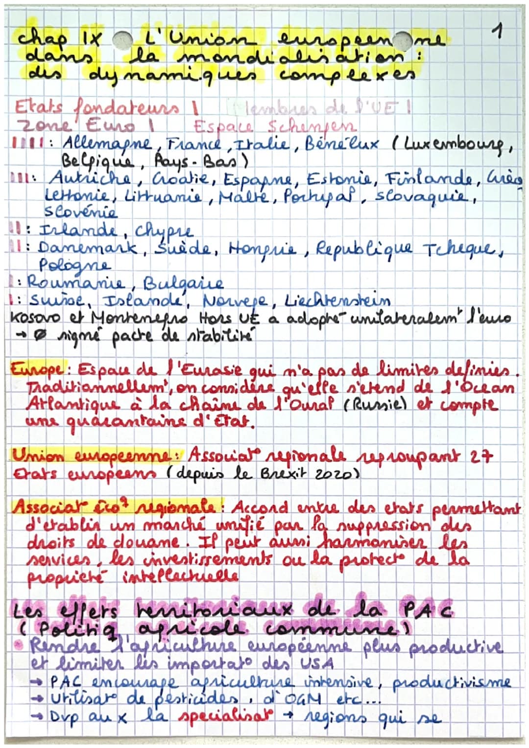 # chap IX L'Union europeen Ine
dans la mondialisation:
des dynamiques complexes
Ekats fondateurs I lambres de I'VE !
Zone Euro I Espace S