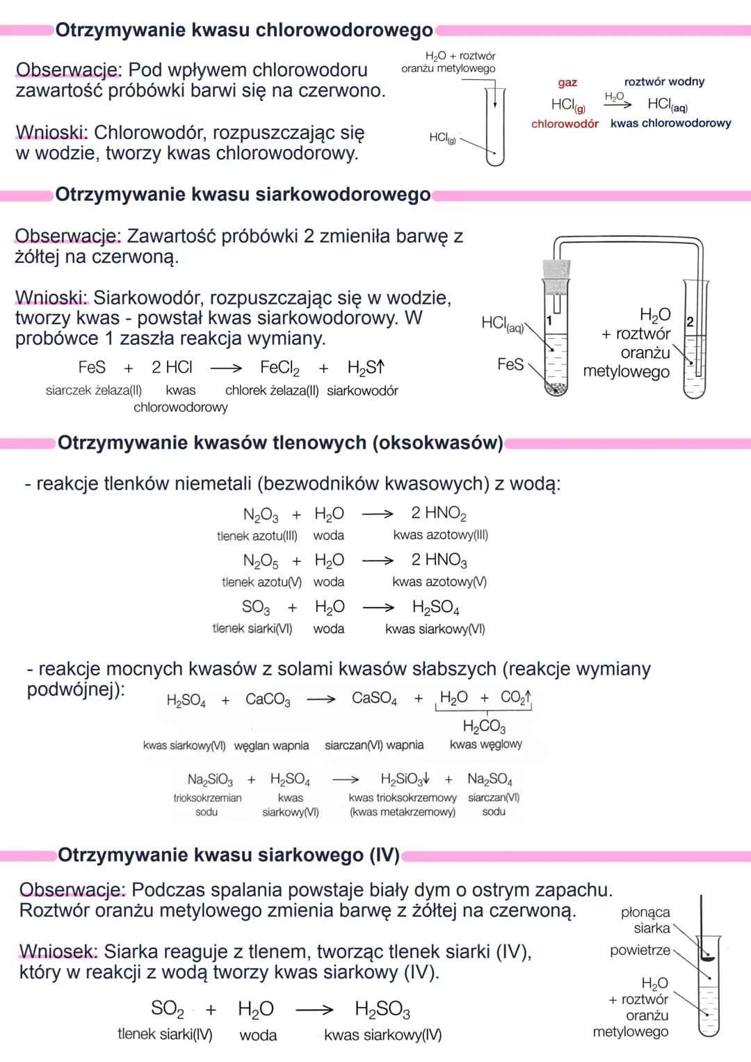 # Kwasy
Kwasy to związki chemiczne, których cząsteczki są zbudowane z atomów wodoru
oraz reszty kwasowej. Mają postać:
$H_n R^m$
Jeśli re