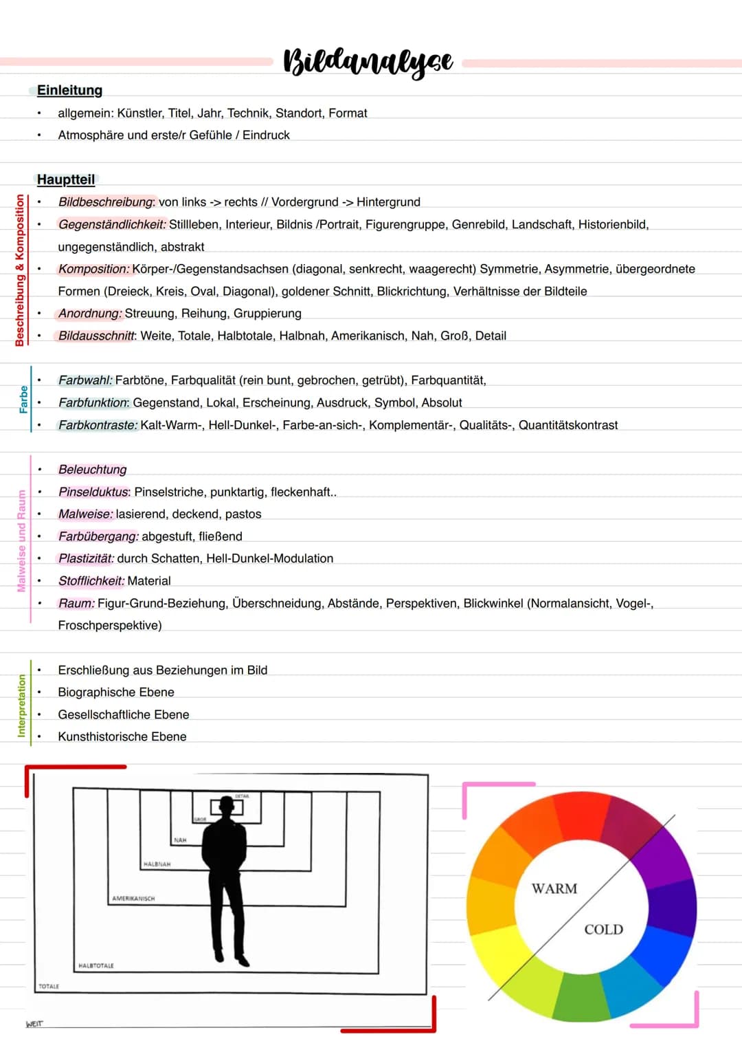 # Bildanalyse
## Einleitung
- allgemein: Künstler, Titel, Jahr, Technik, Standort, Format
- Atmosphäre und erste/r Gefühle / Eindruck
##