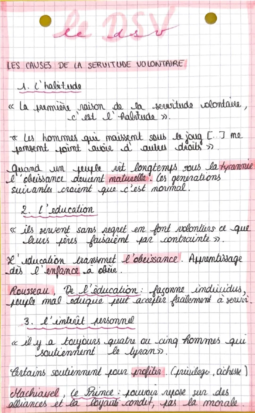 # le Dsv
LES CAUSES DE LA SERVITUDE VOLONTAIRE
1. C'habitude
« La première raison de la servitude volontaire,
c'est l' habitude».
Les ho