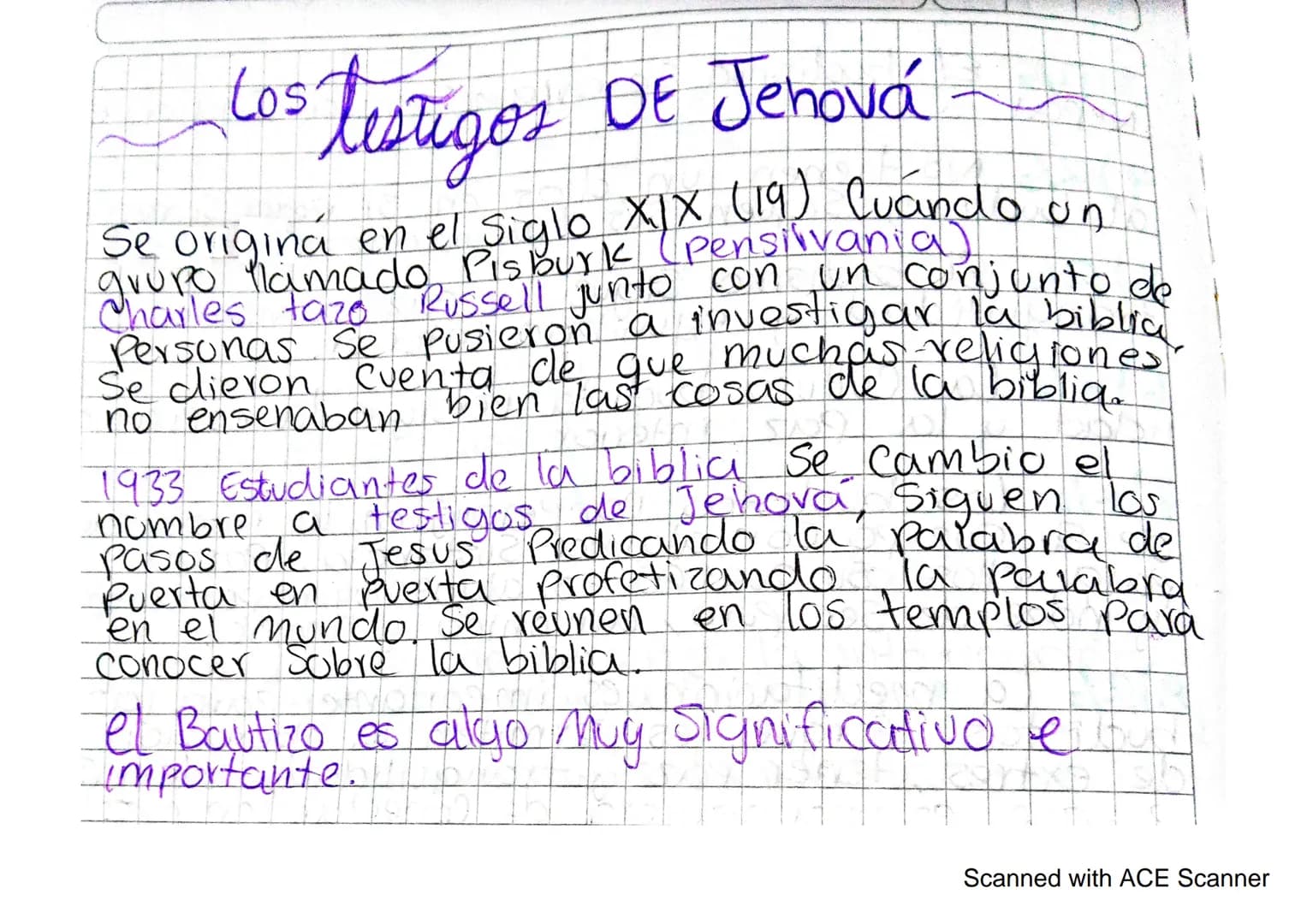 # Los testigos DE Jehová
Se origina en el siglo XIX (19) Cuando un
grupo llamado Pisburk (Pensiivania)
Charles tazo Russell junto con un co