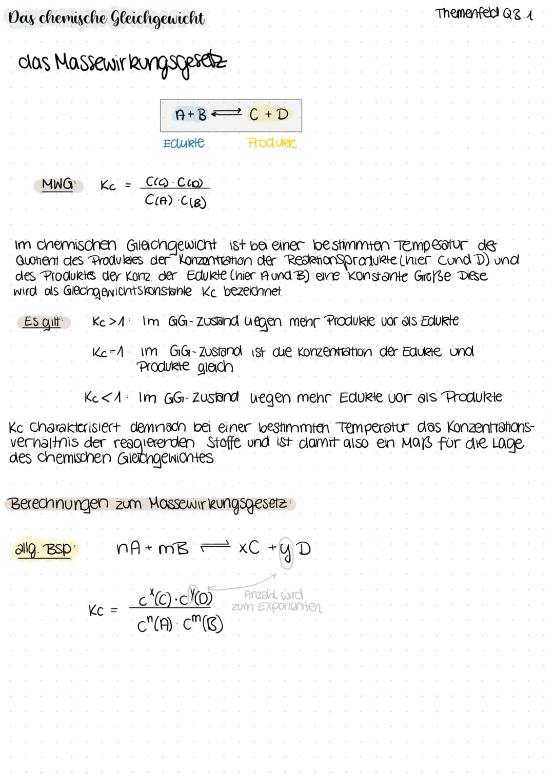 # Das chemische Gleichgewicht
Themenfeld
Q3.1
Das chemische Gleichgewicht ist ein besonderer, stabiler und zeitunabhängiger Zustand
eines