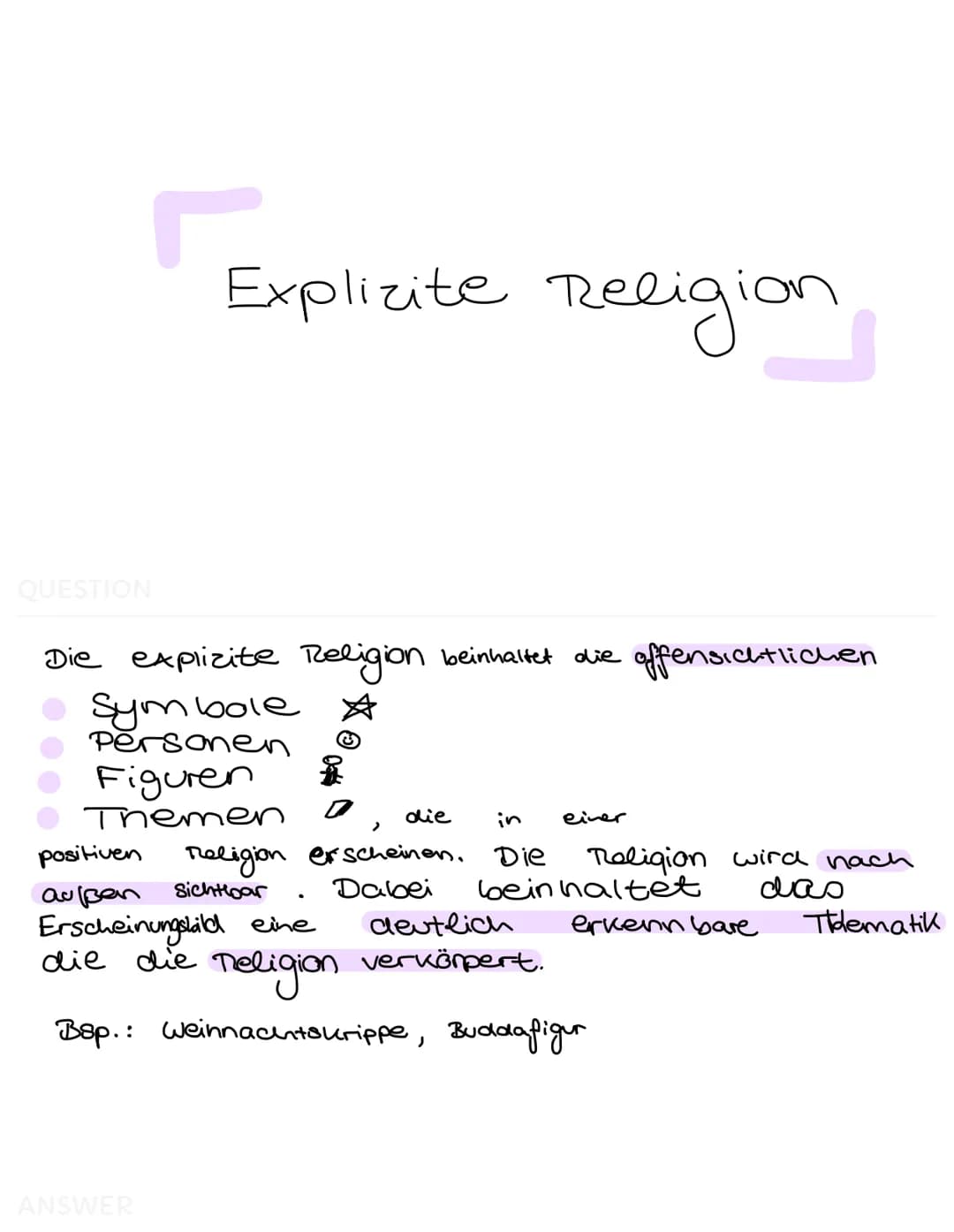 <h2>Funktionale und Substantielle Religion: Ein Unterschied in der Religionsbegriffsbestimmung</h2>
<p>Die explizite Religion beinhaltet die