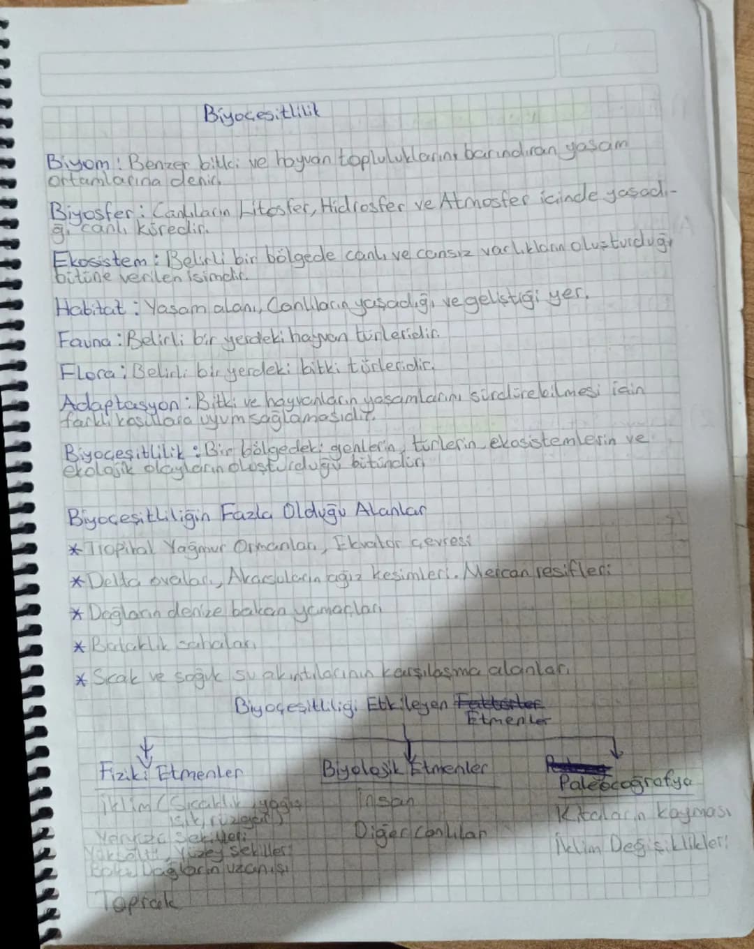Biyoçesitlilik
Biyom Benzer bilki ve hayvan topluluklarını barındıran yaşam
ortamlarına denic
Biyosfer: Canlıların Litosfer, Hidrosfer ve