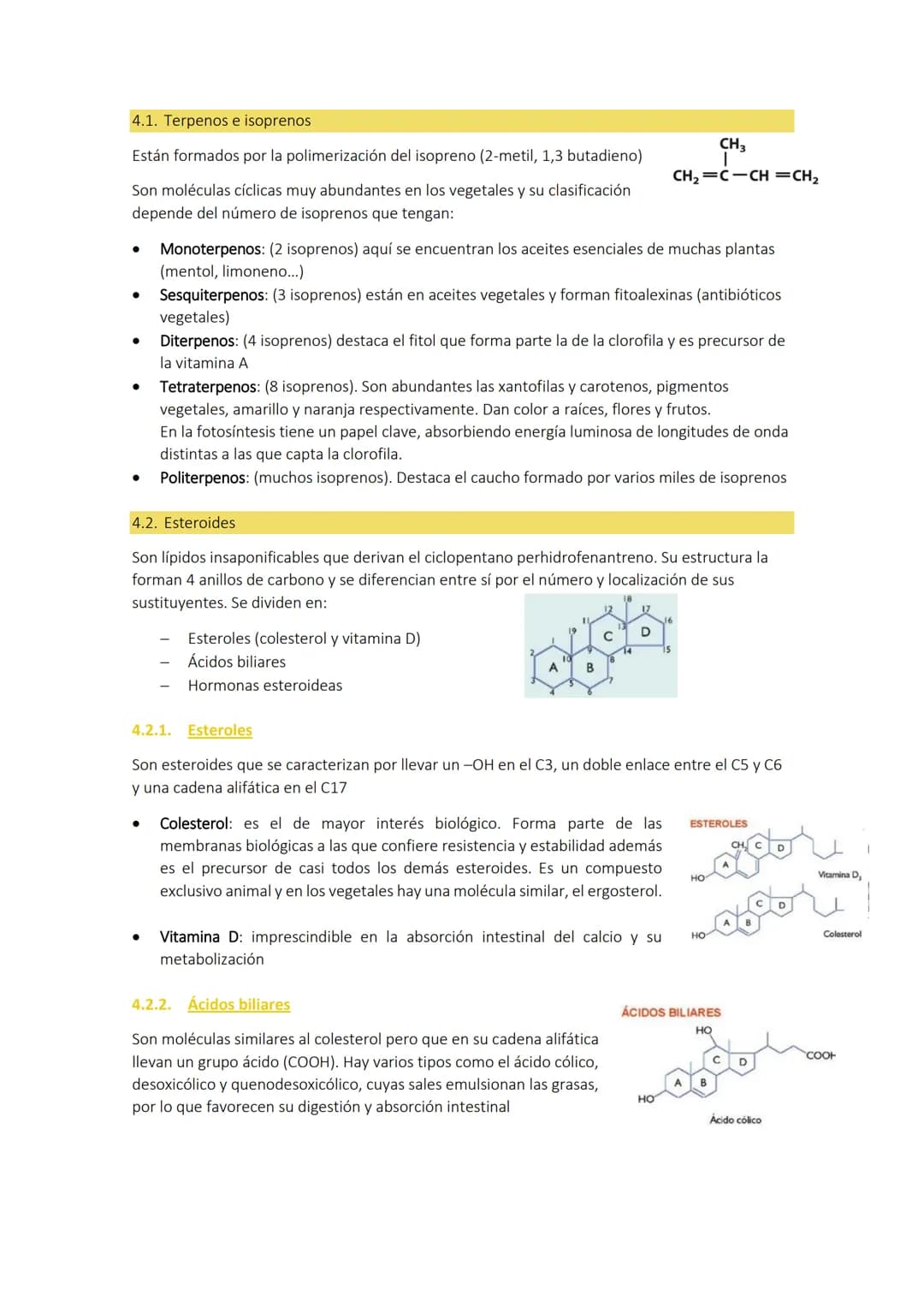 # Tema 3: LOS LÍPIDOS
1. CARACTERÍSTICAS GENERALES
Son biomoléculas orgánicas con funciones más amplias que las de los glúcidos. Están for