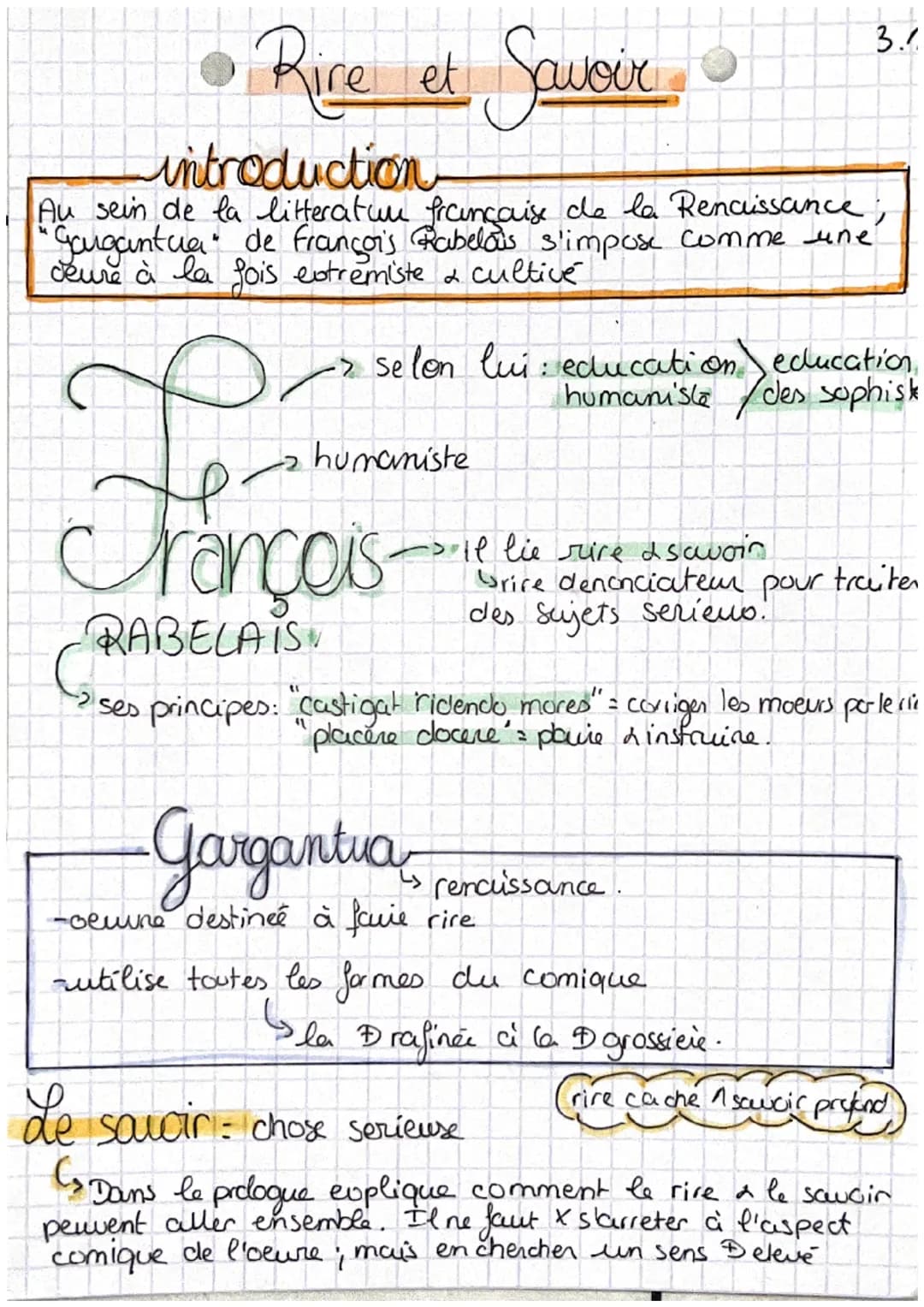 - • Rire et Sauvir
- introduction
- Au sein de la litteratur ficunçaise de la Renaissance,
"Gargantua" de françois Rabelais s'impose comme